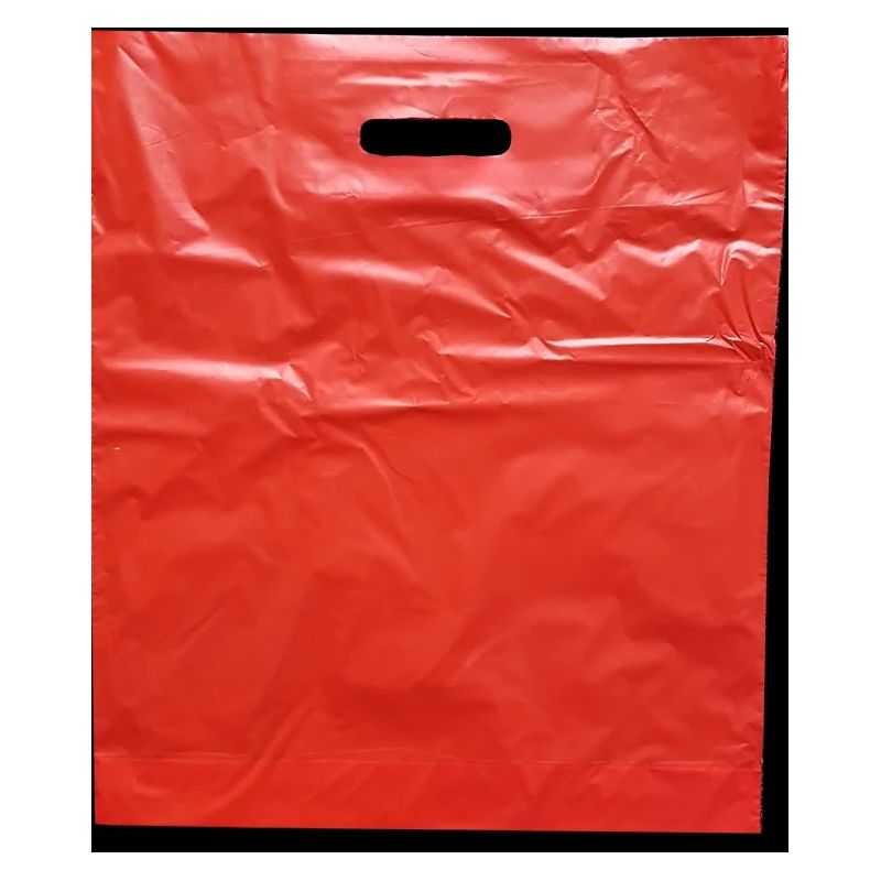 Igelitová taška s průhmatem červená 38x44 cm