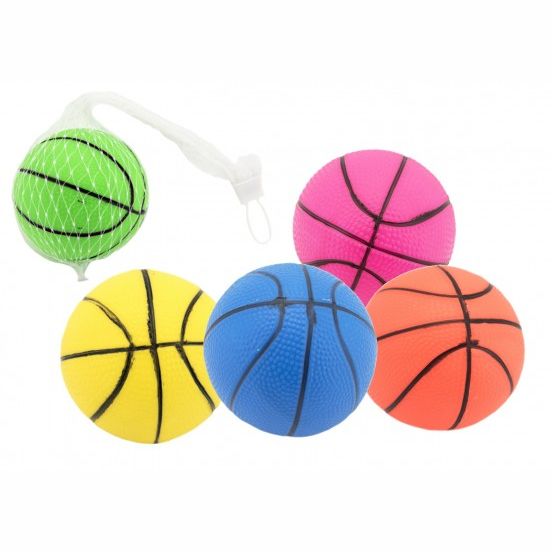 Míček basketbal guma 8,5cm 5 barev v síťce 