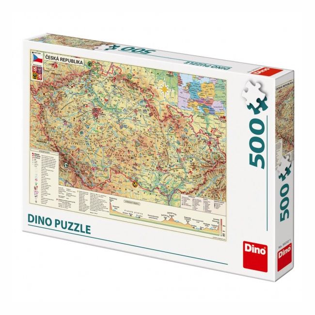 Puzzle Mapa České Republiky 47x33cm 500 dílků 