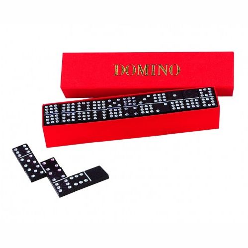 Domino společenská hra dřevo 28ks v krabičce 15,5x3,5x5cm 