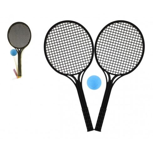 Soft tenis plast černý+míček 53cm v síťce 