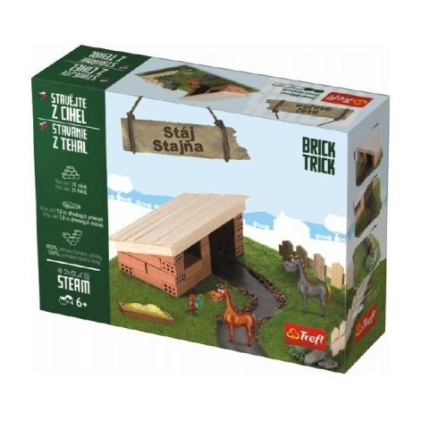 Stavějte z cihel Stáj stavebnice Brick Trick v krabici 28x21x7cm 