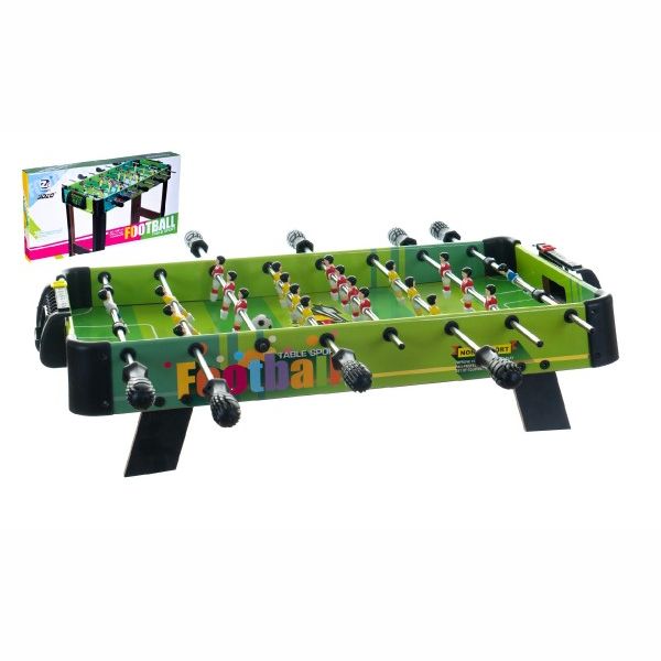 Kopaná/Fotbal společenská hra 71x36cm dřevo kovová táhla bez počítadla v krabici 67x7x36cm 