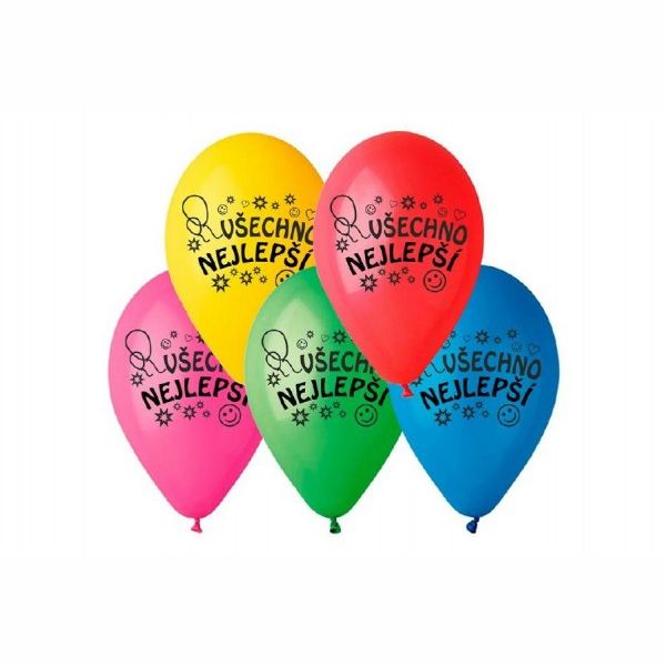 Balonky nafukovací 10 průměr 26cm Všechno nejlepší 10ks 