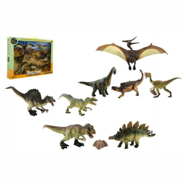 Dinosaurus plast 8ks v krabici 46x34x7cm 