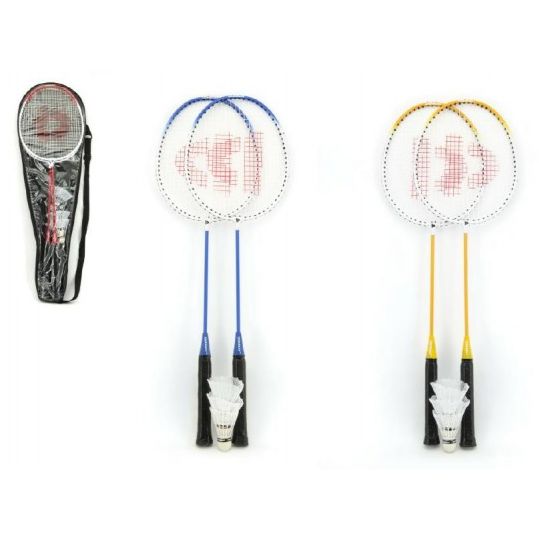 Badminton sada + 3 košíčky Donnay kov 66cm asst 3 barvy v tašce 