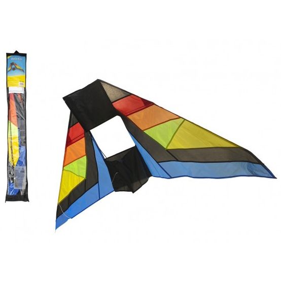 Drak létající nylon delta 183x81cm barevný 