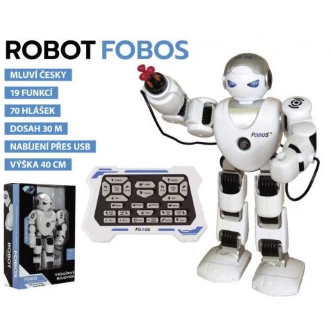Robot RC FOBOS plast interaktivní chodící 40cm česky mluvící 