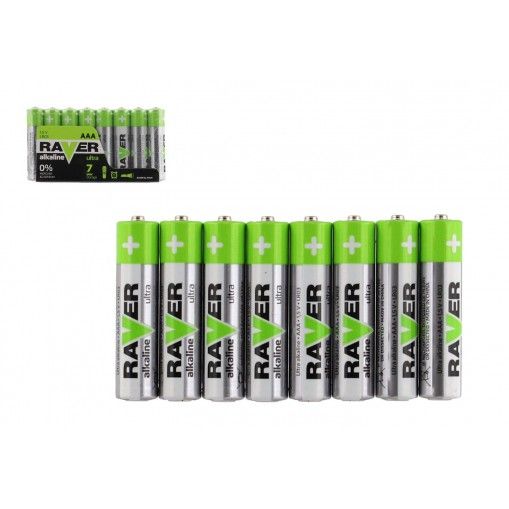 Baterie RAVER LR03/AAA 1,5 V alkaline ultra 8ks ve fólii 
