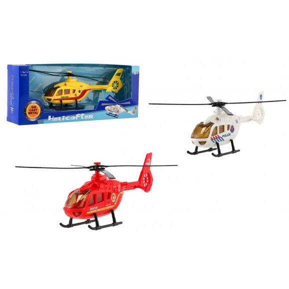 Vrtulník/Helikoptéra záchranných složek kov/plast 18cm 3 druhy 