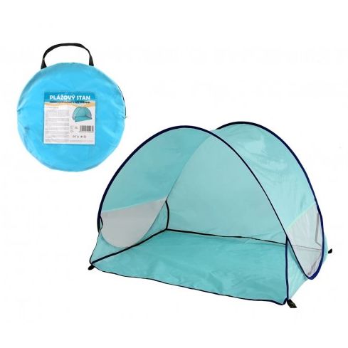 Stan plážový s UV filtrem 100x70x80cm samorozkládací polyester/kov obdelník modrý v látkové tašce 