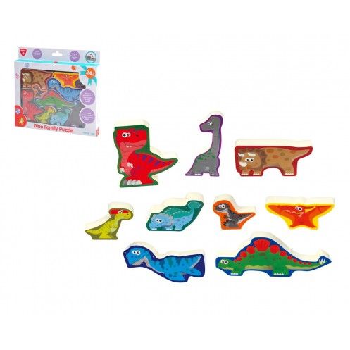Puzzle/Vkládačka deskové dinosauři 20x14cm v krabičce 24x21x2cm 24m+ 