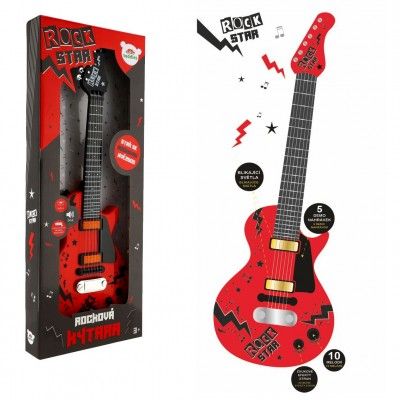Kytara elektrická ROCK STAR plast 58cm na baterie se zvukem, světlem 
