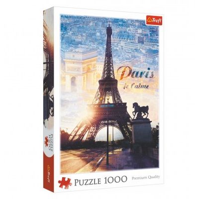 Puzzle Paříž o soumraku 1000 dílků 48x68,3cm v krabici 27x40x6cm 