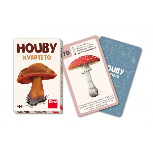 Kvarteto Houby společenská hra karty 32ks v papírové krabičce 