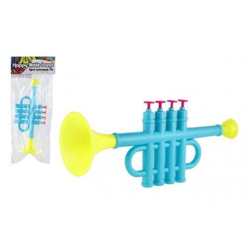 Trumpeta plast 25cm 2 barvy v sáčku 