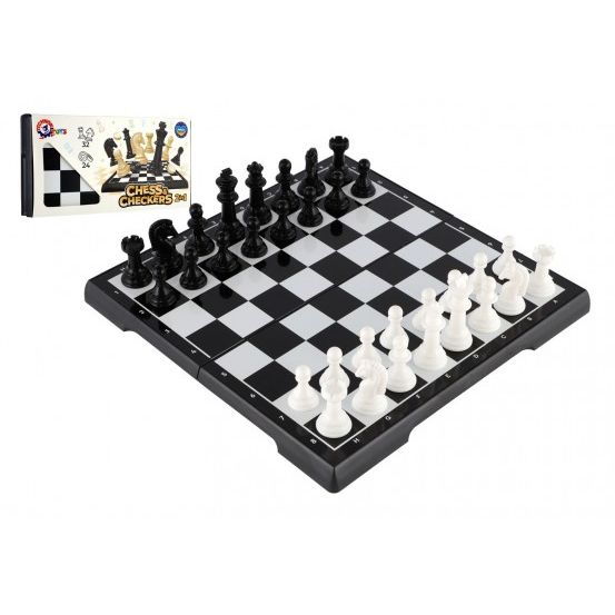Šachy + dáma plast společenská hra 