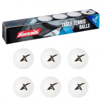 Míčky na stolní tenis/ping pong 6ks bílé plast 4cm v krabičce 