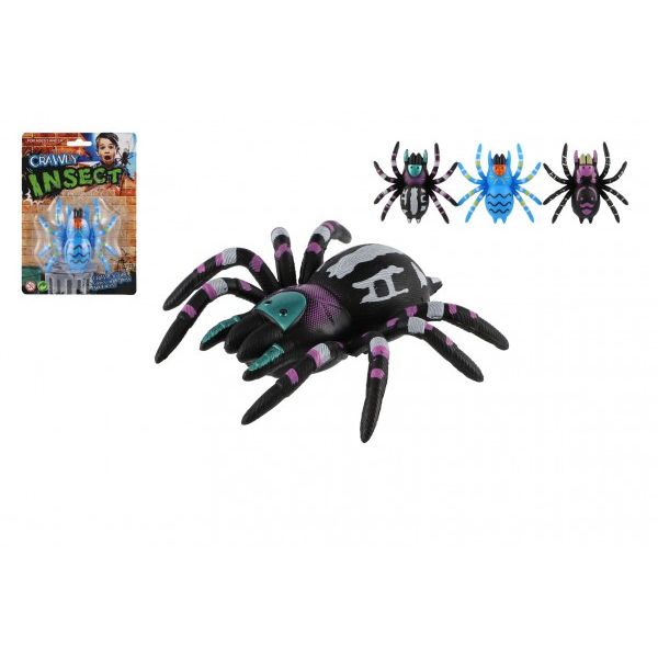 Pavouk lezoucí po skle plast 8cm 3 barvy 