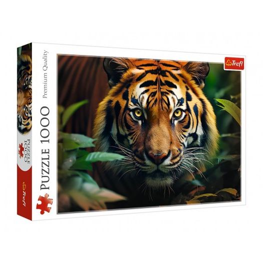 Puzzle Divoký Tygr 1000 dílků 68,3x48cm v krabici 40x27x6cm 