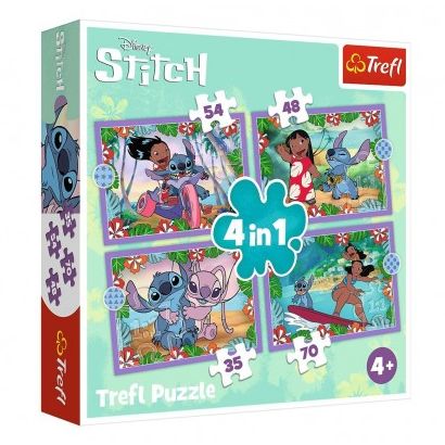 Puzzle 4v1 Bláznivý den Lilo&amp;Stitch 