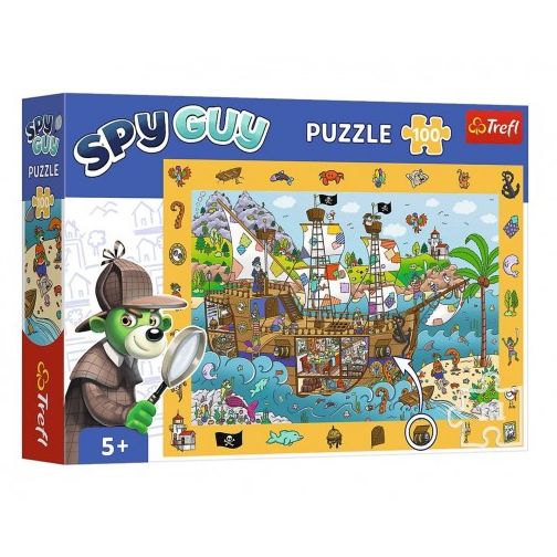 Puzzle Spy Guy - Pirátská loď 18,9x13,4cm 100 dílků 