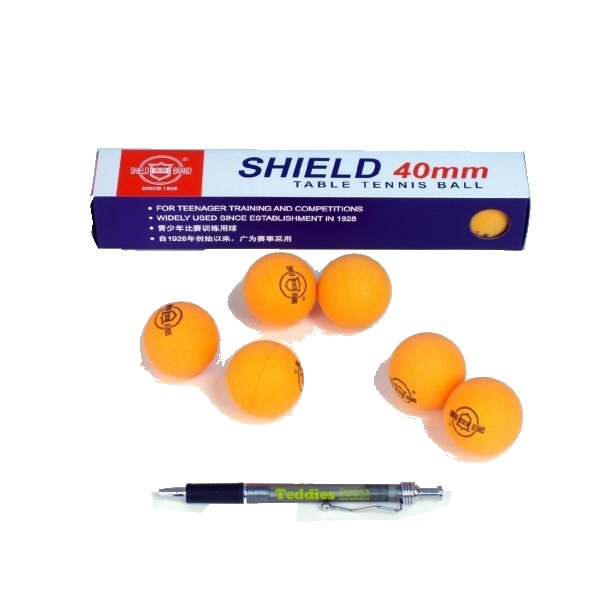 Míčky na stolní tenis Shield 40mm 6ks oranžové 