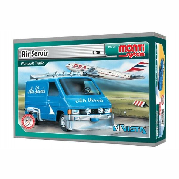 Stavebnice Monti 05 Air Servis-Renault Trafic 1:35 v krabici 