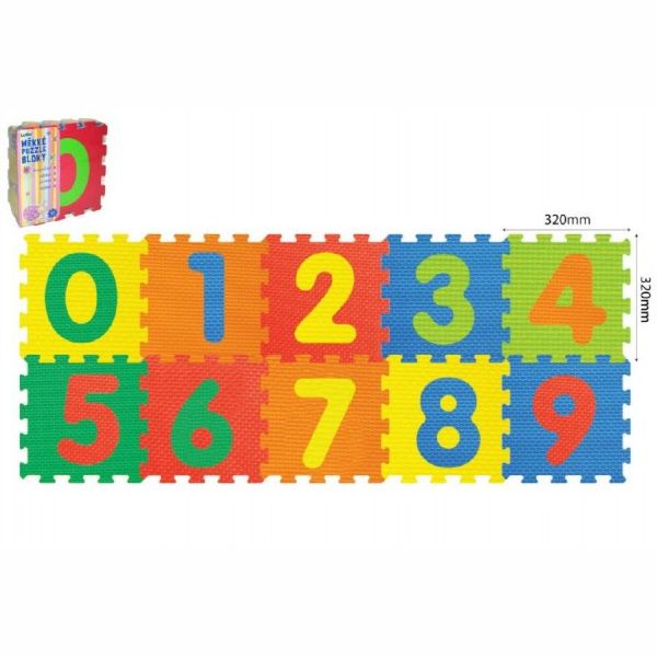 Pěnové puzzle Číslice 32x32x1 cm 10 ks