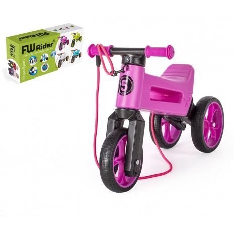 Odrážedlo Funny Wheels Rider SuperSport fialové 2v1 v krabici