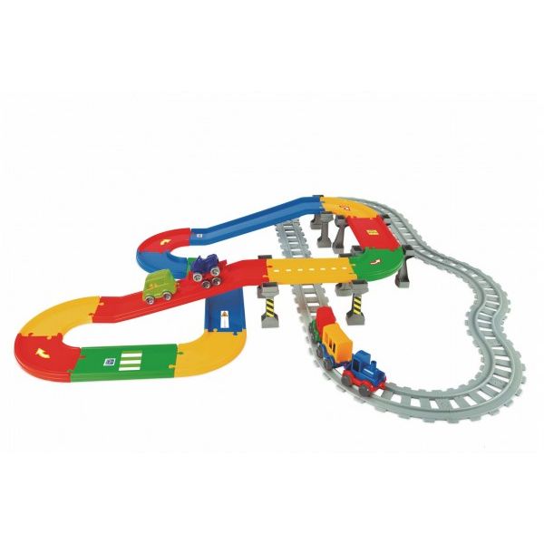 Play Tracks - vlak s kolejemi 5 ks autíček,délka dráhy 6,3m