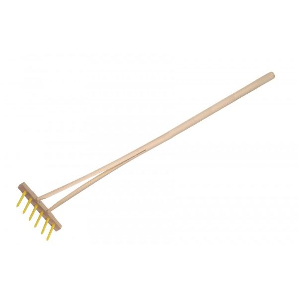 Hrábě žluté s násadou s 6 kolíky