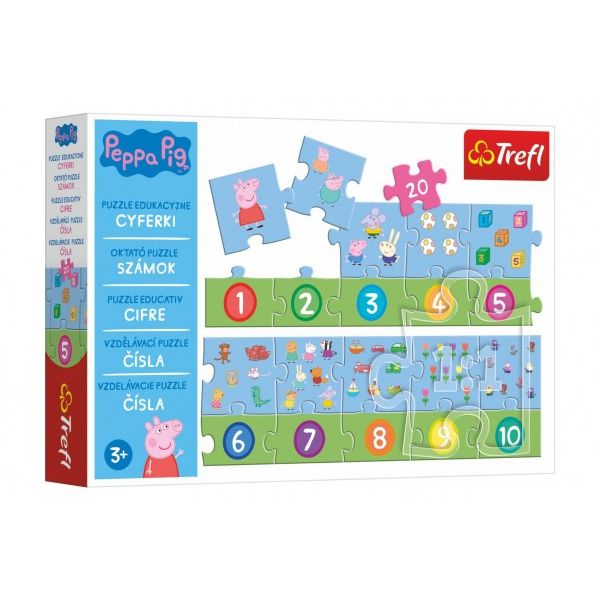 Puzzle vzdělávací Čísla Prasátko Peppa