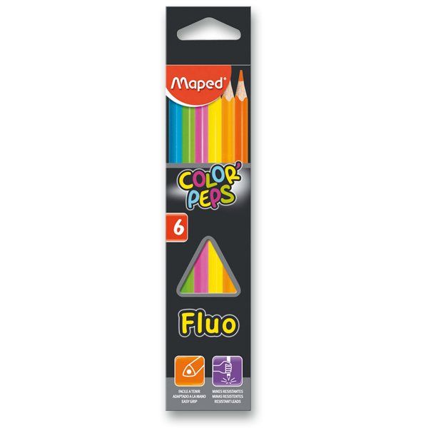 Pastelky Maped ColorPeps Fluo - 6 barev