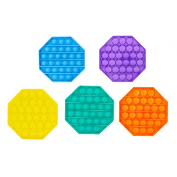 Bubble pops - Praskající bubliny 5 barev osmihran 