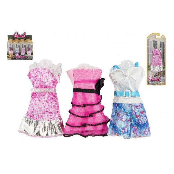 Oblečky Šaty pro panenky 10-13cm 6 druhů
