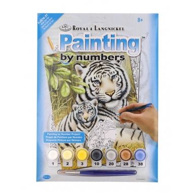 Malování podle čísel Bílí tygři