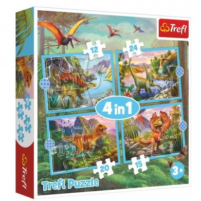 Puzzle 4v1 Unikátní dinosauři