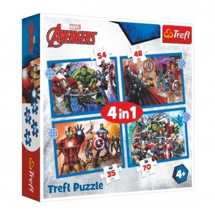 Puzzle 4v1 Stateční Avengers 28,5x20,5cm