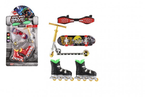 Sada skateboard, waveboard, brusle, koloběžka prstová mix druhů