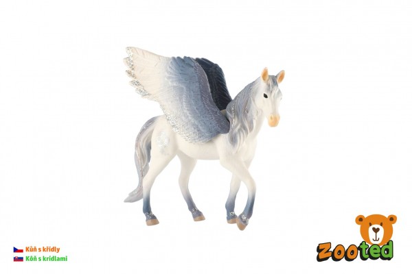 Kůň s křídly bílo-šedý