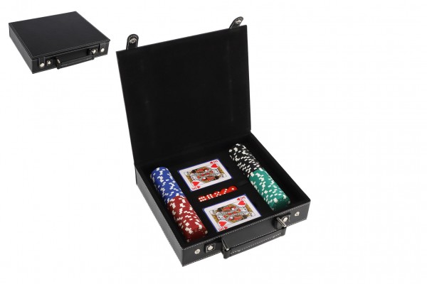 Poker sada 100ks + karty + kostky v kufříku