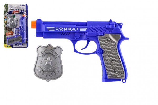 Pistole policejní 20 cm s odznakem na baterie