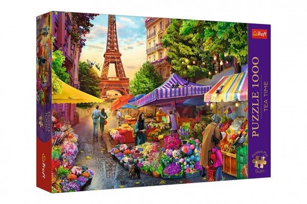 Puzzle Premium Plus - Čajový čas: Květinový trh, Paříž